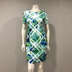 Vince Camuto green navy multi colored dress